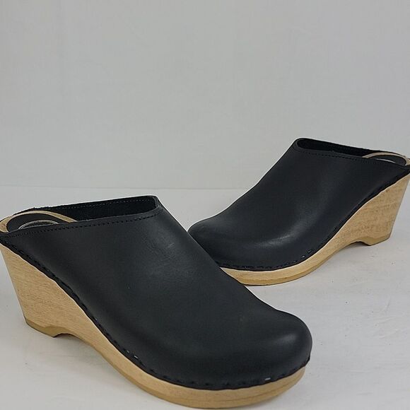 No. 6 Black New School Wedge Clog -Women's - Picture 2 of 13